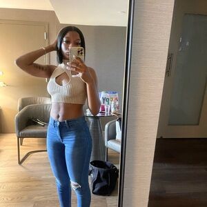 Sleeveless Tan Sweater